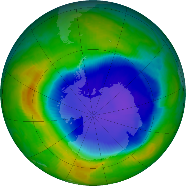 Antarctic ozone map for 08 November 1999